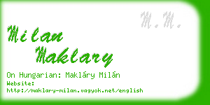 milan maklary business card