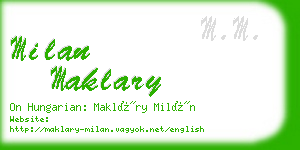 milan maklary business card